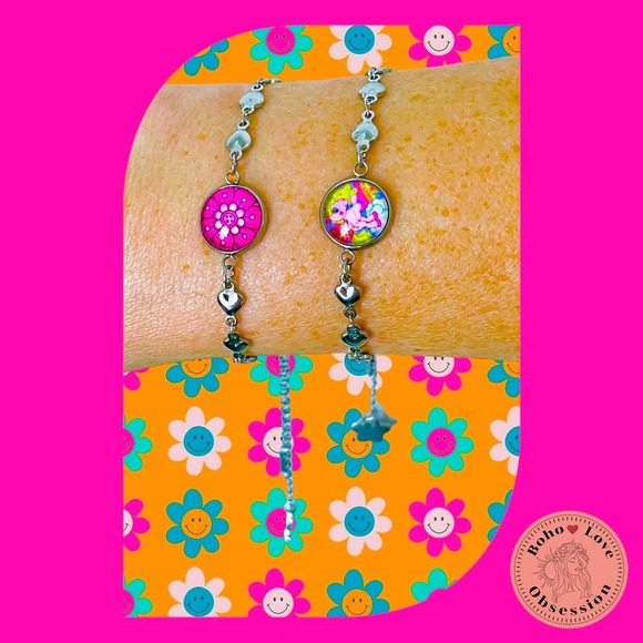 Rainbow Records Heart Slider Bracelet - Picture 3 of 8